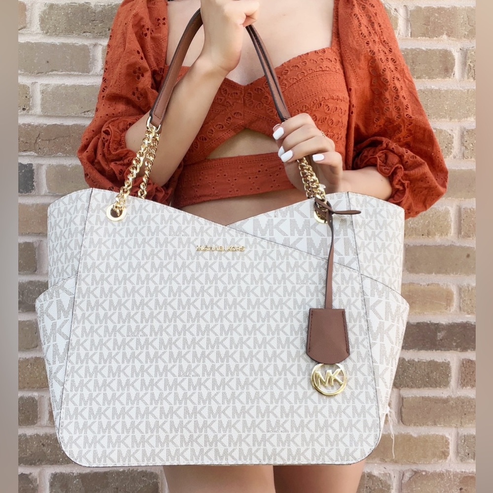 *BRAND NEW 🆕/UNUSED* Michael Kors Vanilla Jet Set Large Logo Shoulder Bag - Picture 3 of 16